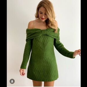 Zara BOW TEXTURED MINI DRESS WITH CHAIN STRAP